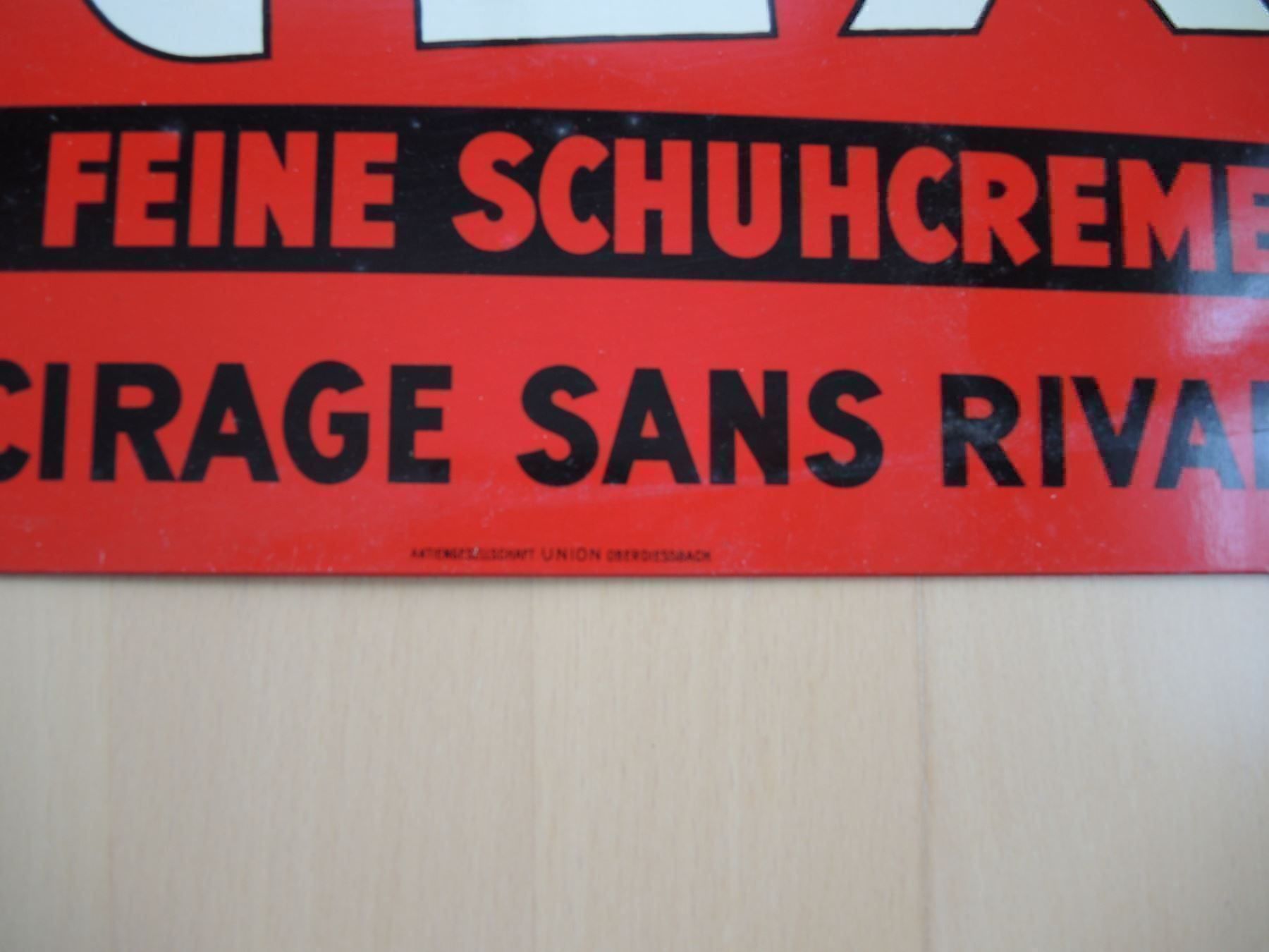 Insegne: REX Schuhcreme Blechschild 50-60er – Usato da Biberist venduto da Devision01 2