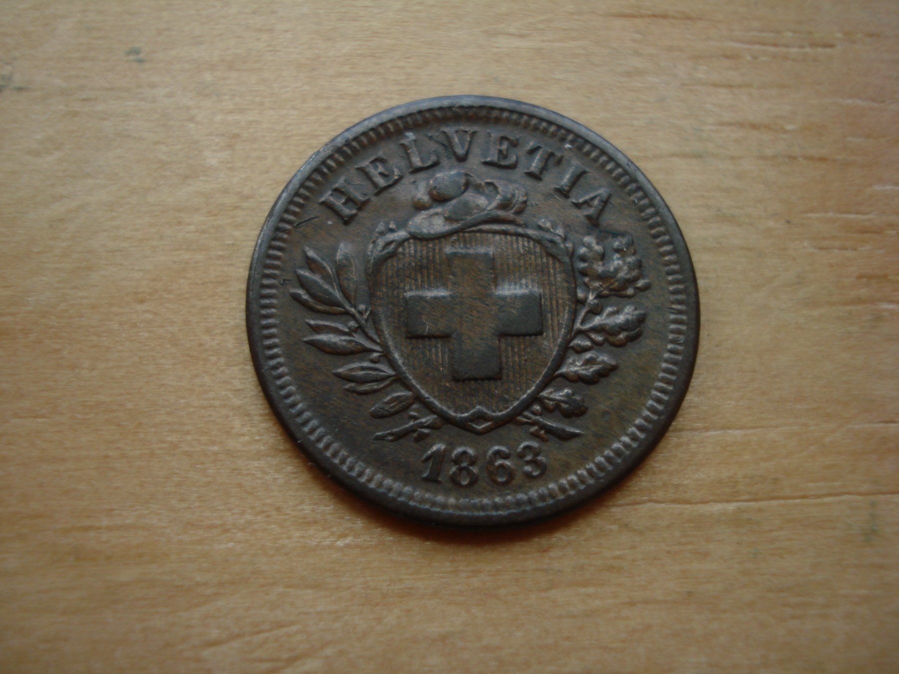 Tutti le monete: (Z2) 1 Rappen 1863 VZ – Usato da Erlach venduto da Net-Coins