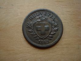 (Z2) 1 Rappen 1863 VZ
