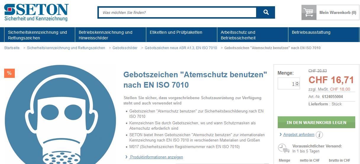 Altro per Ufficio & Commercio: Gebotsschild 200 mm, "Atemschutz", NEU – Nuovo (secondo la descrizione) da Reiden venduto da Gelbmeise 2