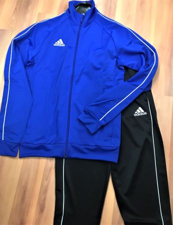 ADIDAS Trainer, Polyester Tricot, royal/schwarz Gr.S 46-48