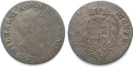 WÜRTTEMBERG 3 Kreuzer 1829 WILHELM Billon