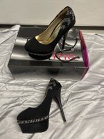 Plateau Pumps mit Strasssteinen Gr 35 Neu
