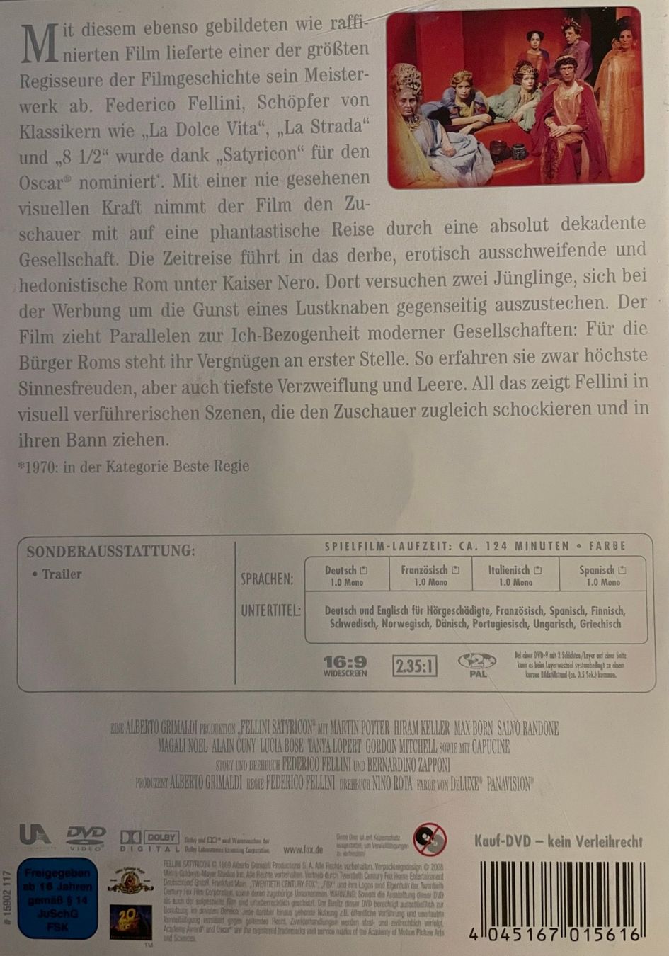 Tutti i DVDs: Fellini's Satyricon (1969) – Usato da Brunnen venduto da Barfly5 1