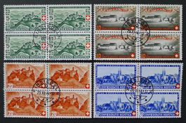 PP 1944 Viererblöcke mit Zentrumstempel, Kat: 150.-