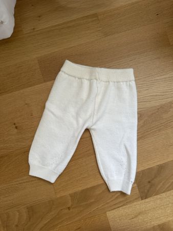 Weiße Woll-Neugeborenenhose Größe 50 56