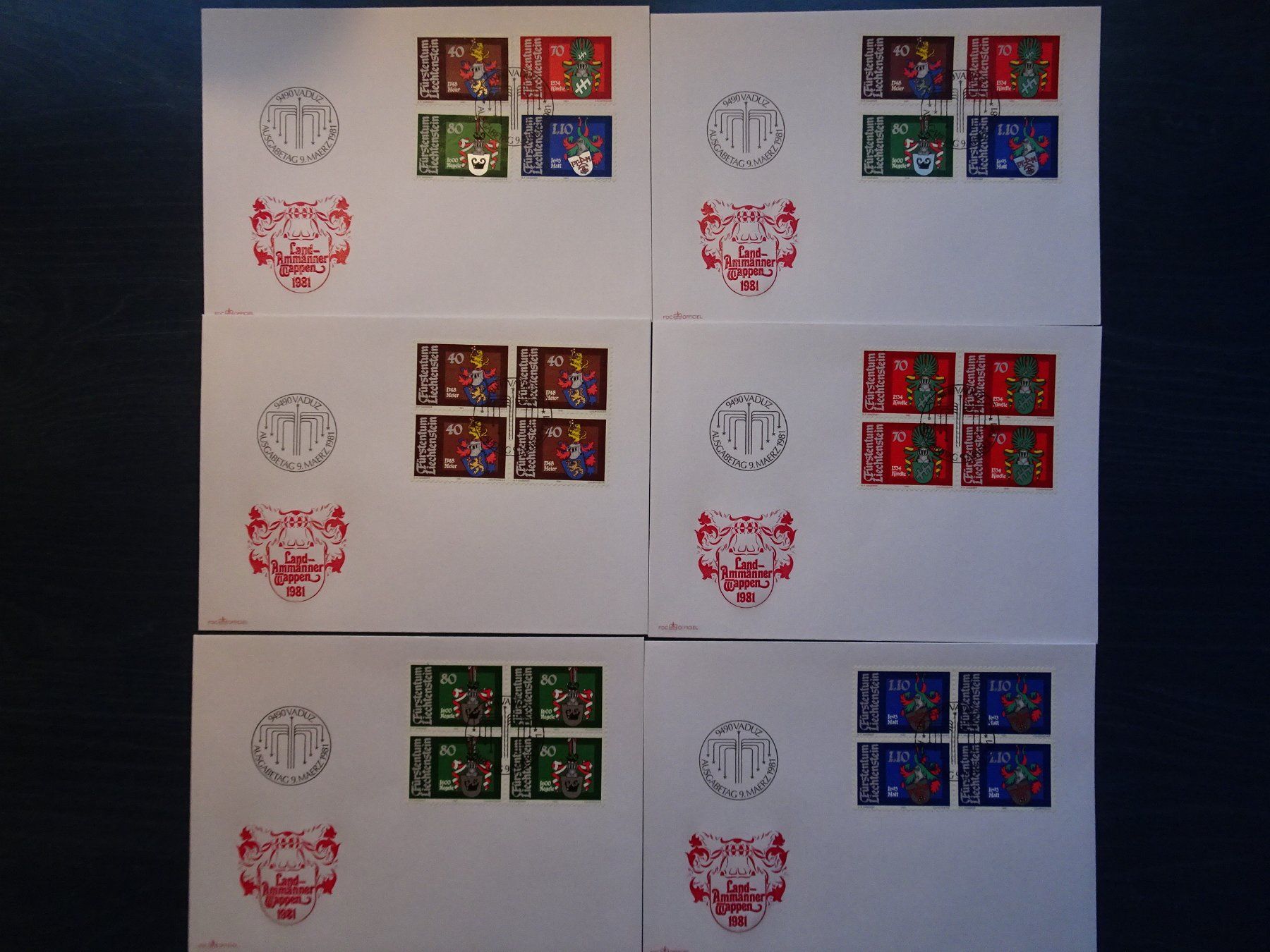 Tous les timbres: FDC 1981 – Neuf (Voir description) à Aadorf par Chnorli-Furz