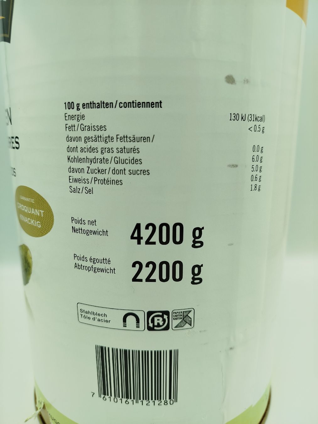 Lebensmittel & Spezialitäten: Hugo Reitzel Gurken, knackig, Grossdose – Neu und originalverpackt aus Bäch SZ von Swissy46 2