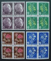 PJ 1948, Serie Viererblöcke J125-J128, Ersttag italienisch