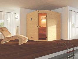 Weka Eck-Sauna Valida  mit Glastüre 189x189 x 205cm hoch