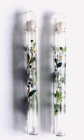 2 antike Parfum Stabflacons Vogelstöpsel florale Bemalung