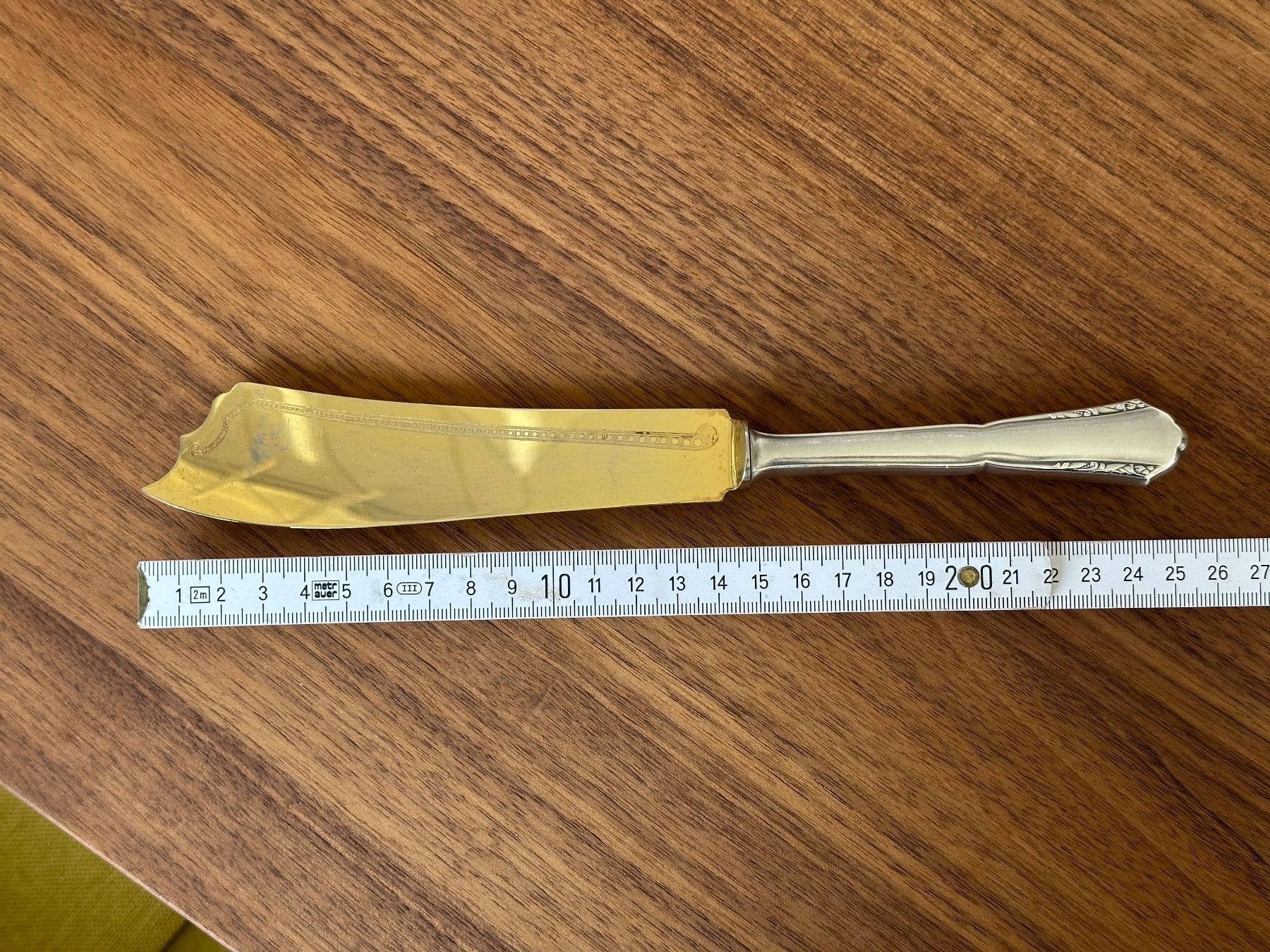 Posate: Antikes Messer, versilbert mit vergoldeter Klinge – Usato da Hochwald venduto da M-M-S