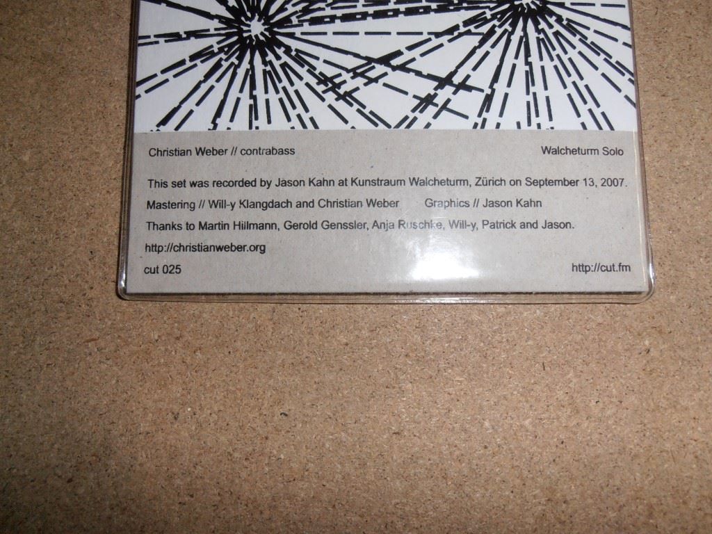 CDs: Christian Weber - Walcheturm Solo – Gebraucht aus Zürich von etrhorber 1