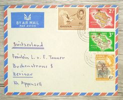 TR69 Enveloppe + Timbre Ghana 1958