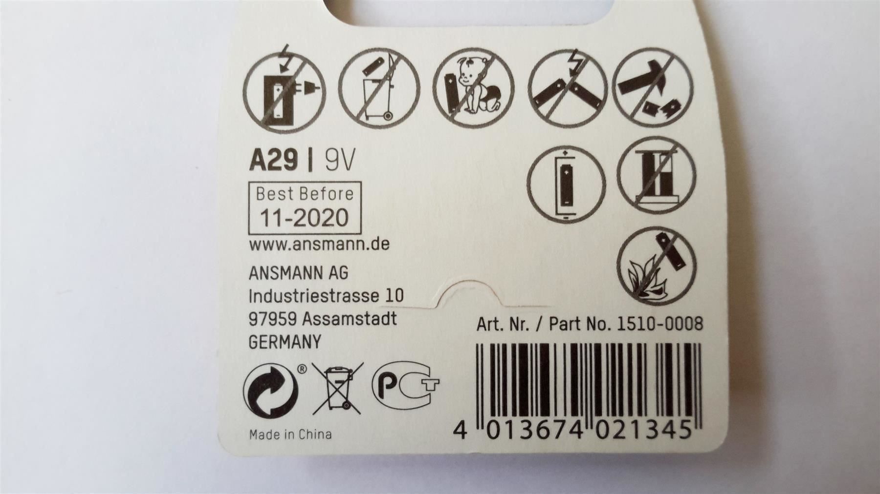 Caricatori & Batterie: Batterie Alkaline A29/LR29, 9V, ANSMANN – Nuovo e nell'imballaggio originale da St. Gallen venduto da cointec 4