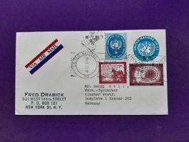 Flugbrief "UNITED NATIONS" von NY nach Münster/D 1958