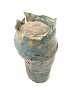 Vase Skulptur in Kunststoff Blassgrün 26cm x 16cm