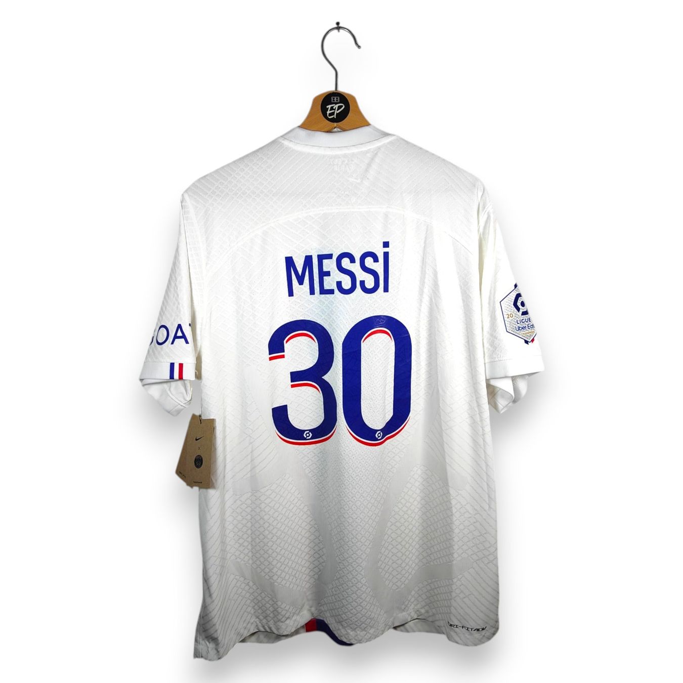 Nike Canottiere & Pantaloni: Original 2022-23 PSG Player Version Third Trikot Messi – Nuovo e nell'imballaggio originale da Martigny venduto da eternalpitch