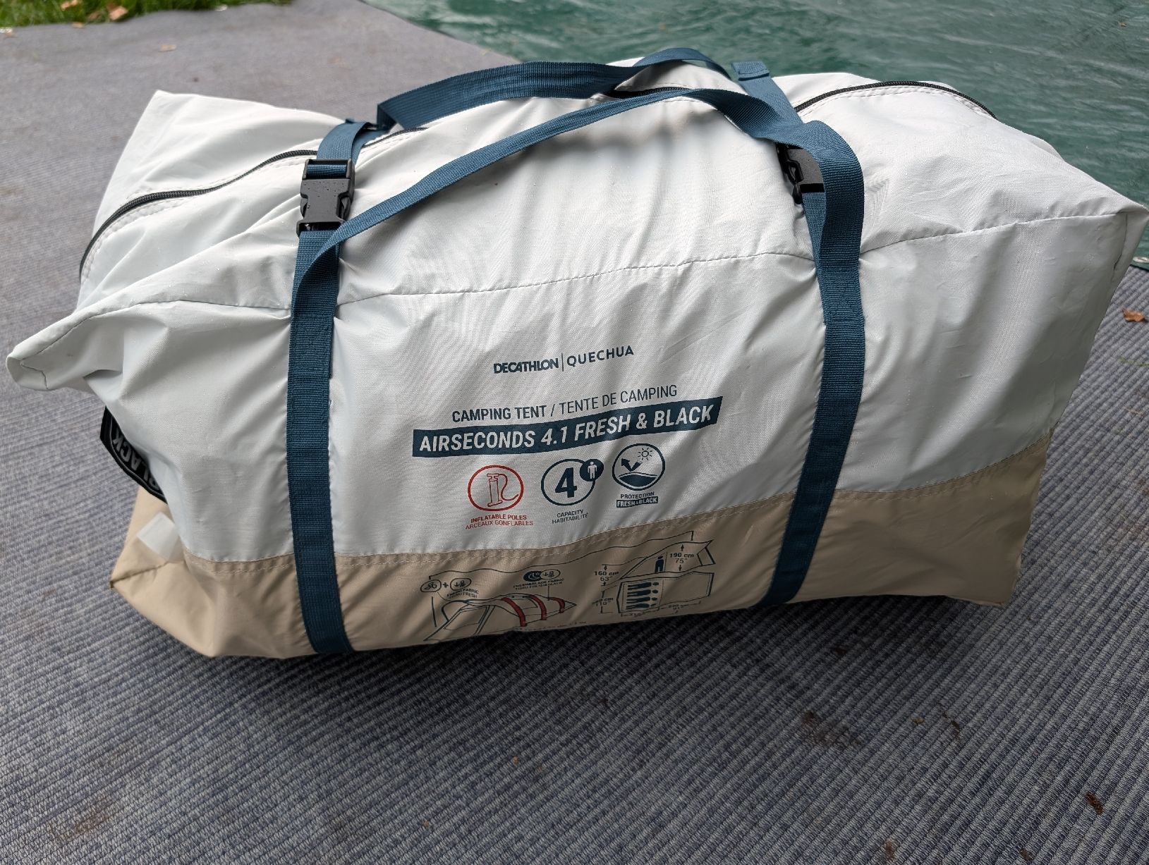Decathlon Tende : Quechua Airseconds 4.1 fresh&black – Usato da Heiligkreuz (Mels) venduto da stolzesbuebemami 1
