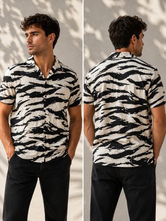 Trendiges Tiger-Print Hemd