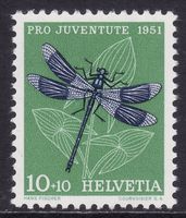 Pro Juventute SBK-Nr. 139 (Wasserjungfer 1951) postfrisch **