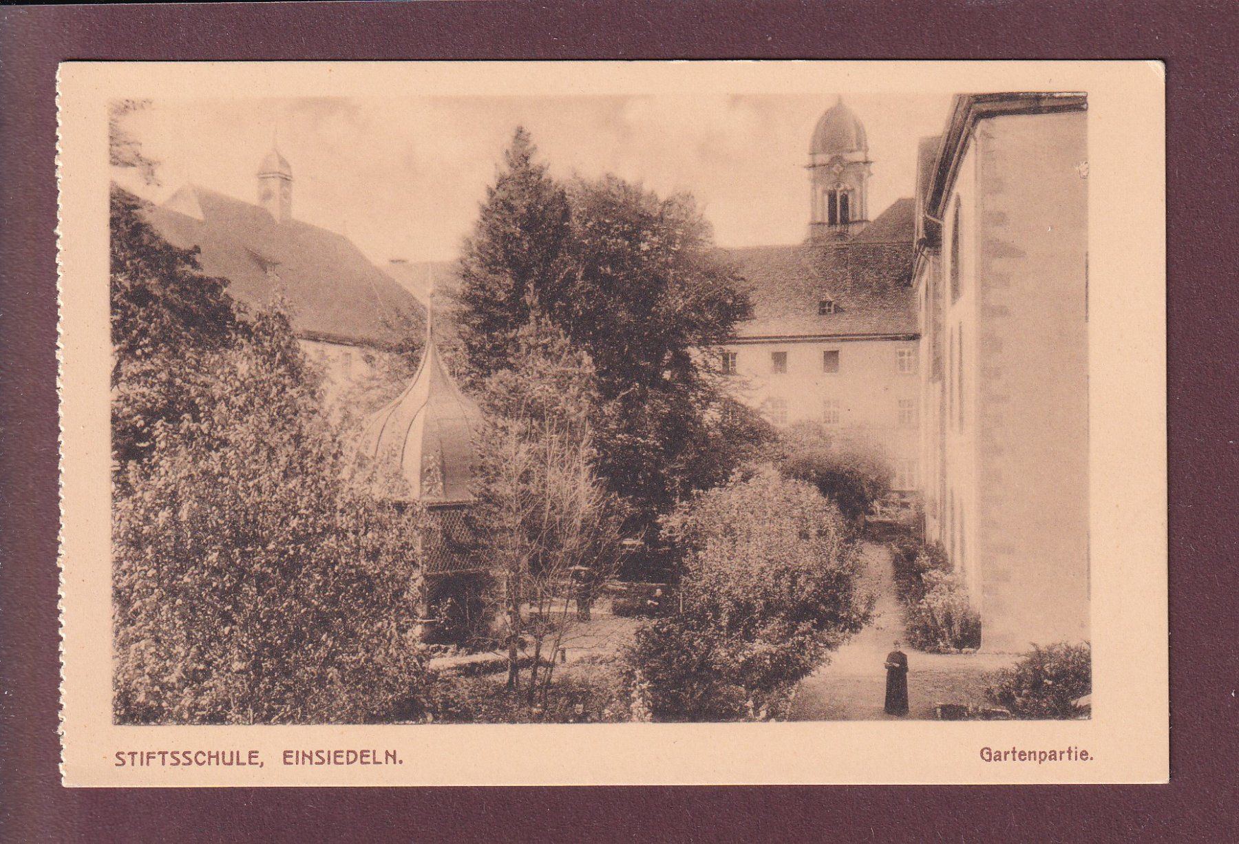 Ansichtskarten: EINSIEDELN - Stiftsschule – Gebraucht aus Pully von nicecards