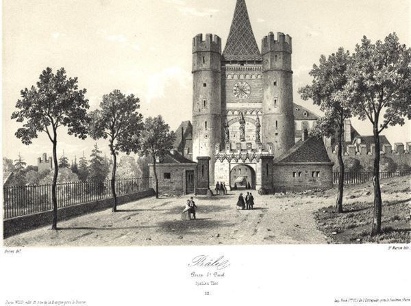Incisioni: Basel Spahlentor Tonlithographie – Usato da Rafz venduto da Helvet32 1
