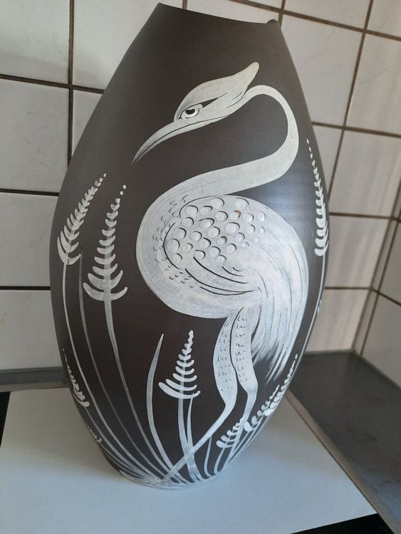 Vase Céramique Vintage Peint à La Main - Fait Main, Décoratif