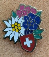 Pin Anstecker Schweiz Edelweiss Blumen Wappen