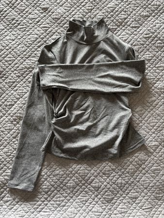 Pull gris col roulé femme, taille M