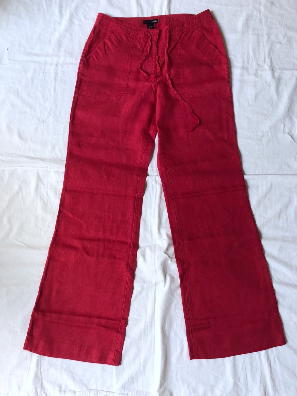 H&M Pantaloni: H&M Leinenhose, rot, Gr. 34 – Usato da Basel venduto da Solaia28