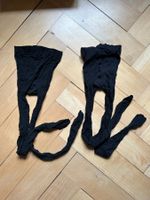 2 Strumpfhosen schwarz gemustert XS/S