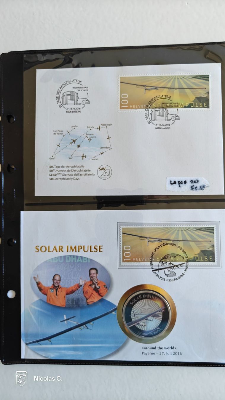Tutti i francobolli: collection timbres Solar Impulse – Usato da Thônex venduto da Jan-Nemar 7