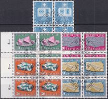 1961, B103-B107 Viererblöcke mit Ersttagsstempel, Kat: 40.-