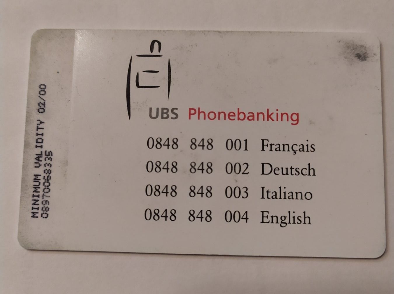 Schede telefoniche: Taxcard Swisscom 5.- UBS – Usato da Schlatt TG venduto da Andis3 1