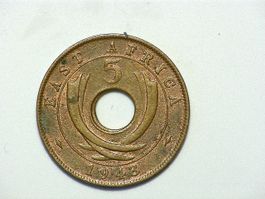 Five Cents 1943 East Africa George