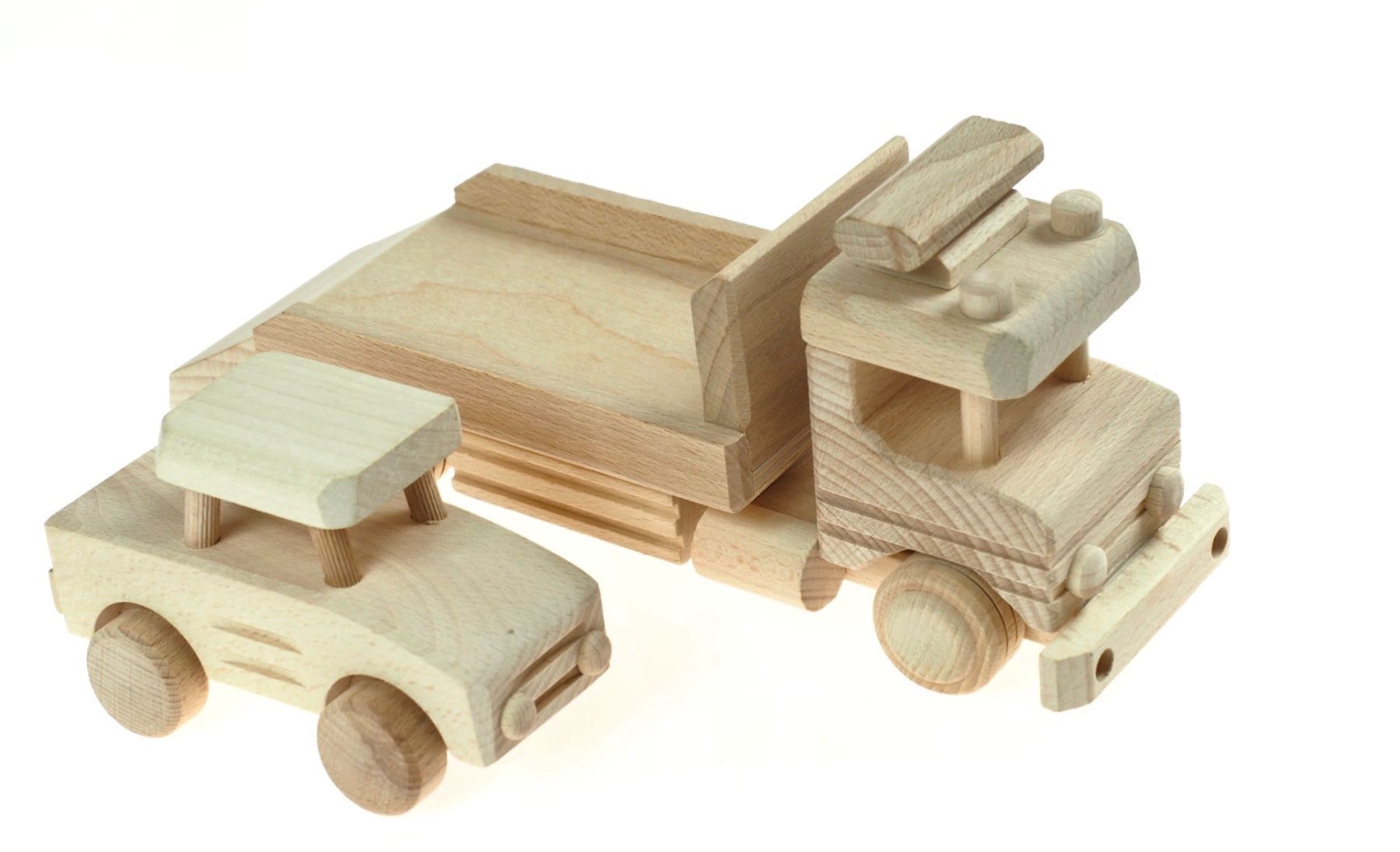 Giocattoli: Autotransporter aus Holz mit Holz-Auto – Nuovo e nell'imballaggio originale da Buchs Zh venduto da bar_7kk7
