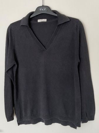 PANICALE Milano BW, 55% Seide Pullover Gr S, it. 42 grau