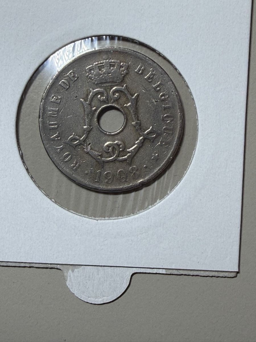 Alle Münzen: Belgique - 25 cents - 1908 – Gebraucht aus Payerne von Mike1682 1
