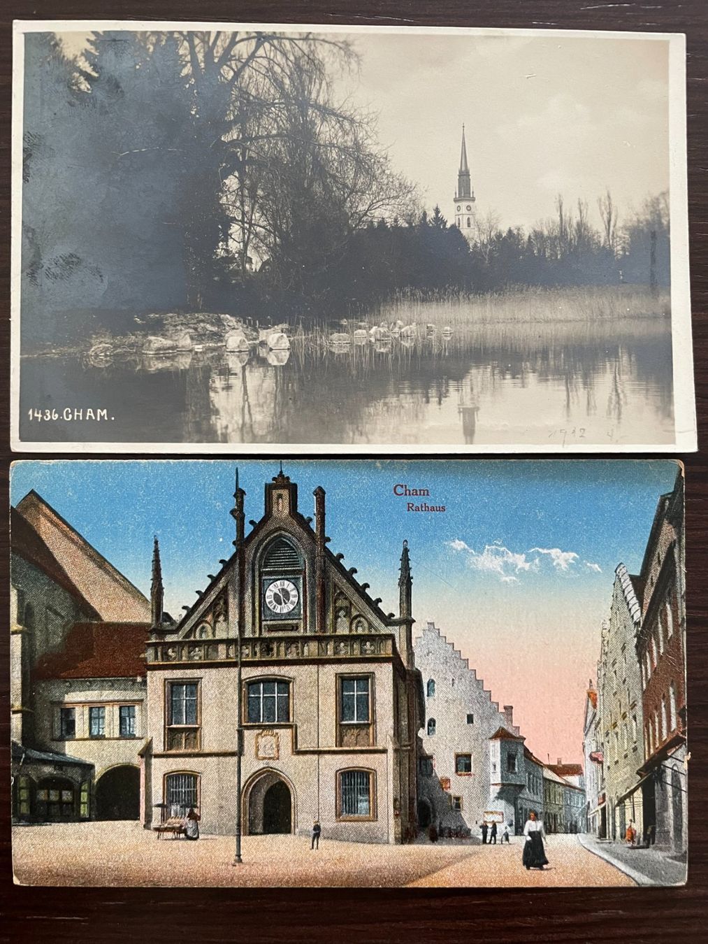 Cartoline postali: CHAM Rathaus, Kirche, Schloss, Heiligkreuz, 8 Ansichtskarten – Usato da Wald ZH venduto da TLILEF 1