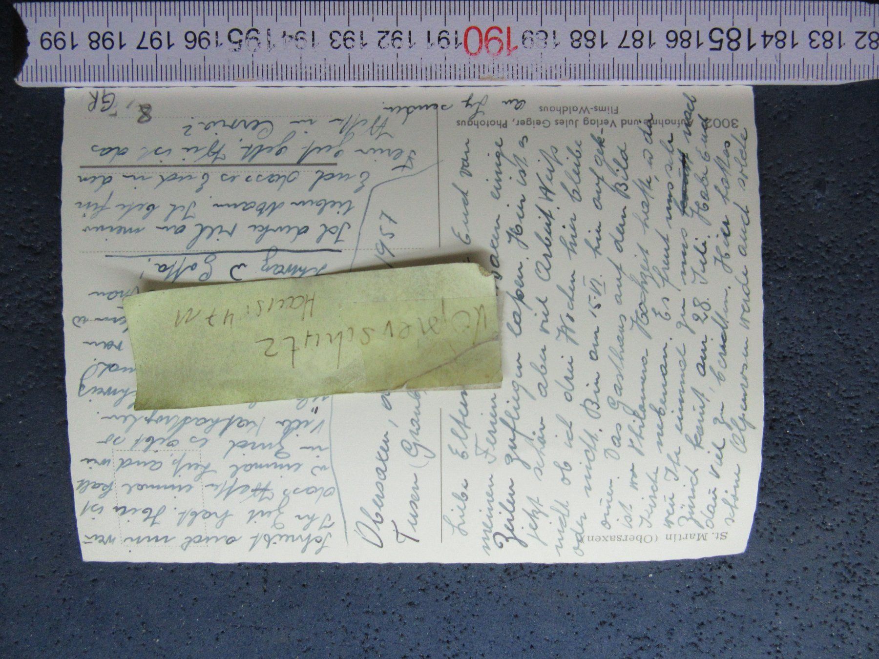 Cartoline postali: ST.MARTIN OBERSAXEN GR AK 1957 – Usato da Ettingen venduto da Hausi4711 2