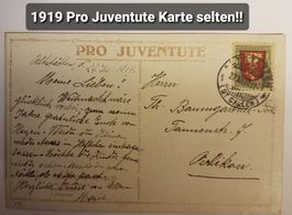 B42) 1919 Pro Juventute Karte mit Nidwalten Marke Lp