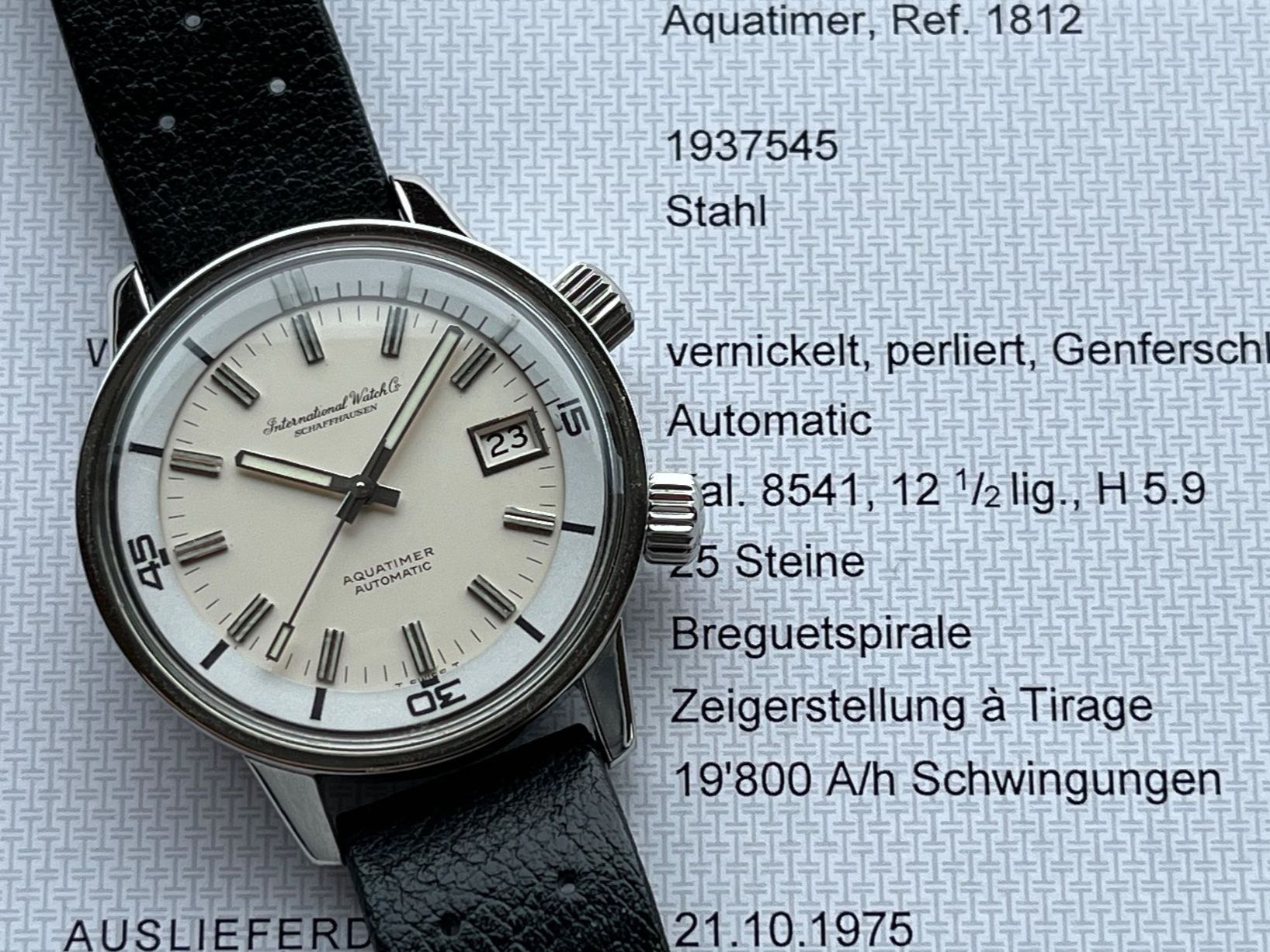 IWC Montres: IWC DIVER AQUATIMER AUTOMATIC 1812  WIHTE DIAL – D'occasion à Beinwil am See par watchfever 3