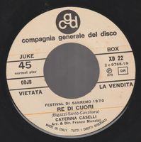 7 " CASELLI CATERINA / SERGIO LEONARDI RE DI CUORI / CANZON