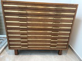 Chest of drawers wood brass modern Design