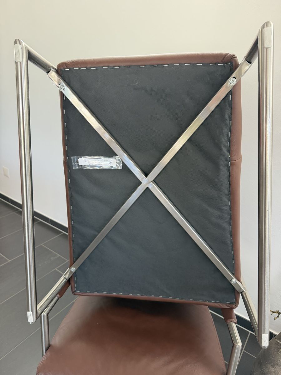 Poltrone: 2x Leder Sessel braun Metallgestell gebraucht – Usato da Hedingen venduto da mon_br7r 3