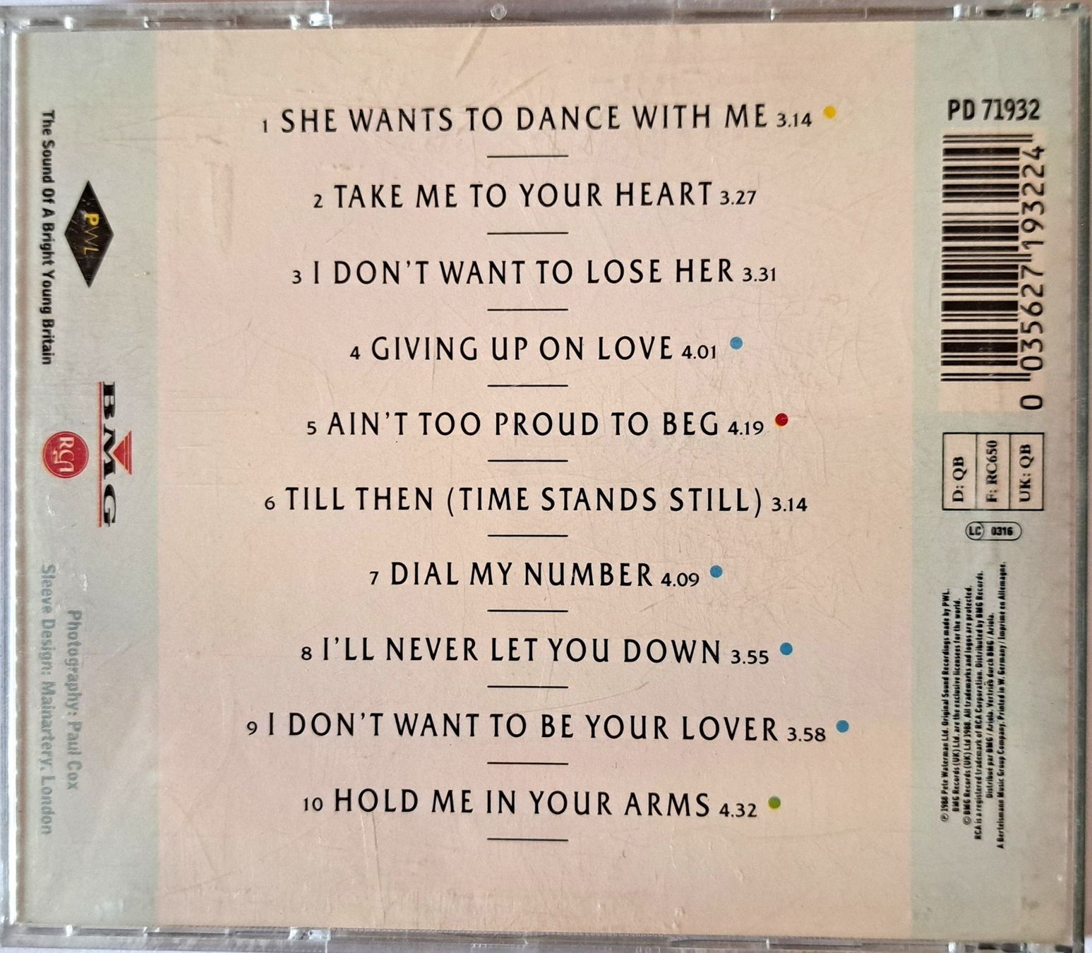CD: Rick Astley - Hold me in your Arms – Usato da Tenniken venduto da mik_6mxg 9