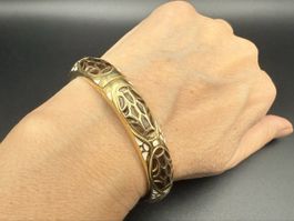Vintage-Armband mit Gold-Weiß-Emaille mit Schnappverschluss