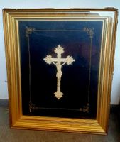 Antikes Wandkreuz  Kreuz Goldrahmen Handarbeit Rarität