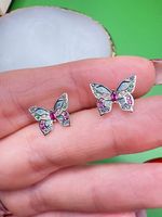 Schmetterling Ohrringe aus 925er Sterlingsilber 
